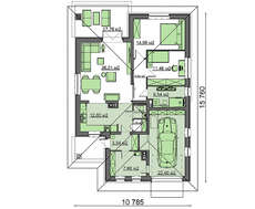 Проект одноэтажного дома декорированного натуральным камнем