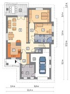 Проект одноэтажного дома с камином