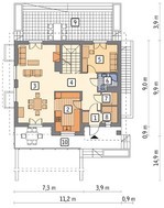 Проект интересного особняка с гаражом на цокольном этаже