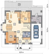 Проект красивого дома под крышей сложной формы
