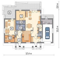 Дом с выделением части площади для отдельной семьи