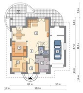Проект двухэтажного дома с полукруглыми террасами