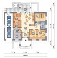 Проект аккуратного особняка с гаражом на 2 авто