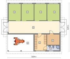 Проект конюшни с комнатой отдыха и навесом