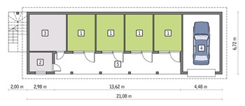 Проект конюшни на 4 особи с гаражом