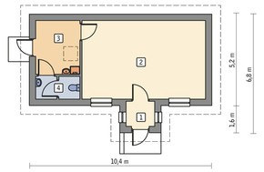 Проект торгового помещения с комнатой отдыха