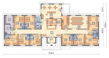 Проект здания для проживания туристов или пансионата