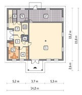 Проект торгового комплекса с жилым помещением на втором этаже