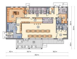 Проект одноэтажного здания общественного питания