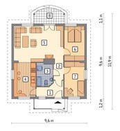 Проект одноэтажного дома под четырехскатной крышей