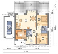 Проект жилого дома с двумя гостиными