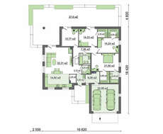 Проект одноэтажного коттеджа с террасой