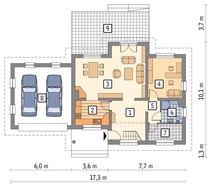Проект интересного дома с гаражом на 2 машины
