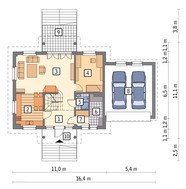 Проект двухэтажного дома с цокольным этажом