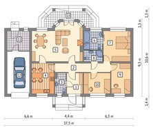 Проект одноэтажного дома с большим крыльцом