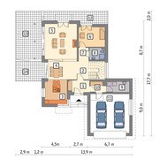 Проект красивого дома на 2 этажа декорированного деревом