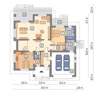 Проект красивого дома с гаражом на 2 авто