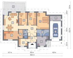 Проект просторного дома с камином