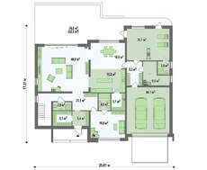 Проект шикарного современного особняка со сдвоенным гаражом