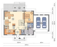 Проект видного двухэтажного дома