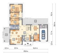 Проект красивого коттеджа декорированного натуральным камнем