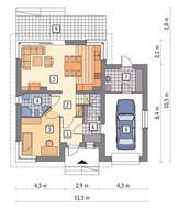 Проект уютного домика на 4 спальни