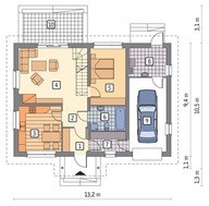 Проект аккуратного дома  гаражом