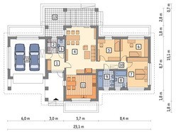 Проект жилого дома с кирпичными колоннами
