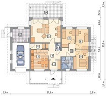 Проект одноэтажного дома с красивыми верандами