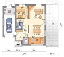 Проект стильного дома с гаражом