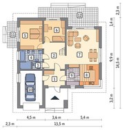 Проект стильного одноэтажного дома с чердаком