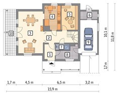 Проект двухэтажного интересного дома