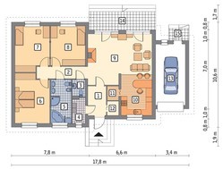 Проект одноэтажного дома привлекательного вида