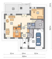 Проект миловидного дома с гаражом