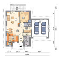 Проект красивого дома под высокой крышей