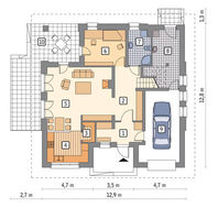 Проект жилого дома под интересной крышей