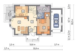Проект стильного дома с двумя балконами
