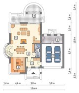 Проект изящного двухэтажного дома с просторным гаражом