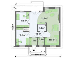 Проект традиционного небольшого уютного загородного коттеджа