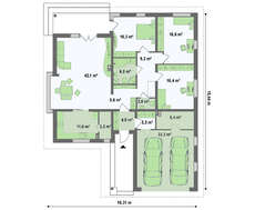 Планировка одноэтажного дома площадью 175 кв.м.