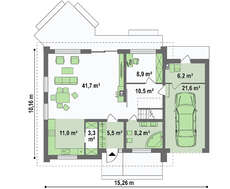 Проект стильного мансардного коттеджа площадью 206 кв.м.
