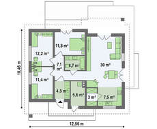 План-схема небольшого одноэтажного дома