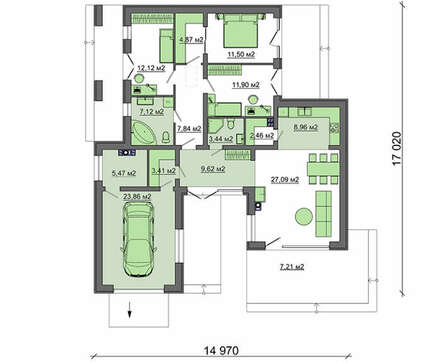 План строительства представительного дома площадью 142 кв.м