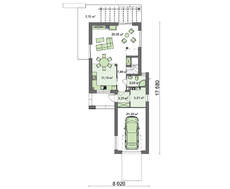 Проект 2-х этажного дома с гаражом