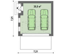 План-схема практичного гаража площадью 39 кв.м.