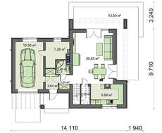 Современный проект двухэтажного дома с гаражом