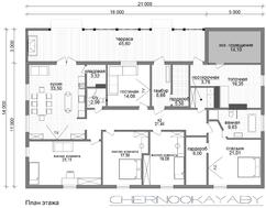 Привлекательный одноэтажный коттедж с пятью спальнями