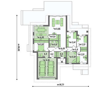 Проект симпатичного дома на 246 кв. м в современном европейском стиле