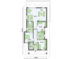 Планировка коттеджа для небольшой семьи площадью 116 кв. м