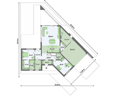 Шикарный особняк под односкатной кровлей с просторной террасой